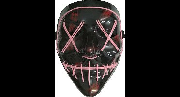 Vegaoo - Fuchsia lichtgevend led masker voor volwassenen