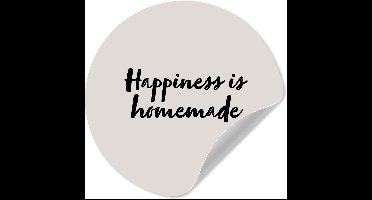 WallCircle® - Behangcirkel 30x30 cm - Muurstickers Keuken - Quotes - Happiness is homemade - Inductie beschermer - Kookplaat - Muurcirkel woonkamer - Wandcirkel slaapkamer - Kamer decoratie zelfklevend - Muurdecoratie accessoires