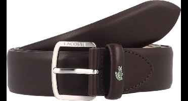 LACOSTE Leren Riem Elegance 35 Flat Raw Edge Belt W110 Marron Donkerbruin