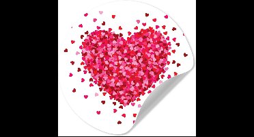 WallCircle® - Behangcirkel 30x30 cm - Muurstickers Een illustratie van een hart omringd met hartjes - Muurcirkel - Kinderkamer accessoires - Decoratie babykamer - Wandcirkel zelfklevend