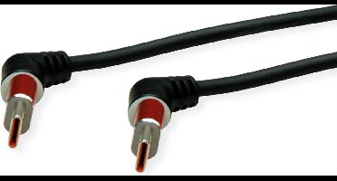 ROLINE 360° Rotatie USB 2.0 Kabel, Type C - Type C, M/M, 60W, rood / zwart, 1 m