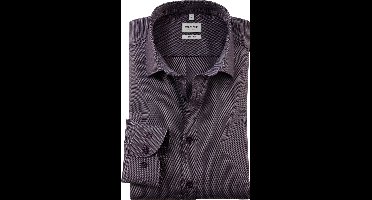 OLYMP Level 5 body fit overhemd - structuur - paars - Strijkvriendelijk - Boordmaat: 38