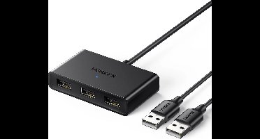 Ugreen - schakelaaradapter - schakelkast USB - 2 - ingangen - 3 - uitgangen - zwart - (CM409)
