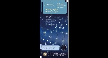 Lumineo draadverlichting - 2x - 20 led lampjes - helder wit - 95 cm - lichtdraad - kerstverlichting
