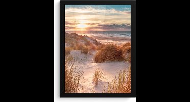 PosterMonkey - Poster - Fotolijst - Strand - Zee - Duin - Poster in lijst - Poster Frame - Wanddecoratie - Posterlijst - 30x40 cm - Kader - Foto in lijst - Poster strand - Woondecoratie