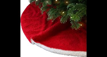Unique Living kerstboomrok - rood - D90 cm - polyester - kerstboomkleed