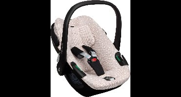 Maxi Cosi hoes Pebble 360 - Waterdichte voering - Autostoelhoes Groep 0 - Zacht Katoen - Met Waterdichte Voering ter Bescherming van je Autostoel - Perfecte Pasvorm - Daisy wafeltje