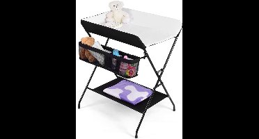 Verzorgingstafel Baby - Luiertafel - Verschoonkussen - Wit en Zwart