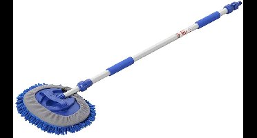 ProPlus Wasborstel - 1.65 m - Telescopische Steel - Verstelbaar - met Chenille Microvezel - 3D Wasborstelkop - Alleen Gebruiken met Koud Water - Multifunctionele Wasborstel - Blauw