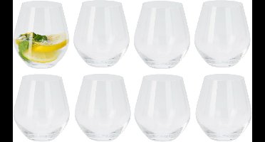 Excellent Houseware Tumbler waterglazen/drinkglazen - 12x stuks - 400 ml - Luxe kristal drinkglazen - Glazen voor frisdrank/water