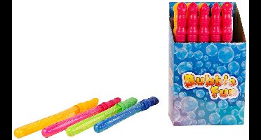 Bellenblaas stick speelgoed 120ml 37cm set van 24 multi kleuren.