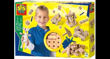 SES Creative – Hout Knutselset – Montessori speelgoed – verschillende houtvormen met verbindingspinnetjes – vanaf 3 jaar