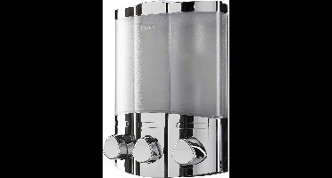 Euro zeepdispenser Trio Chroom - modern design - geschikt voor elke badkamer - 1 stuk - chroom - kunststof