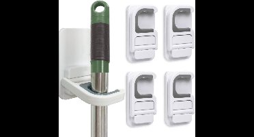 Boraboi® Innovatieve en Zelfklevende Wandbezemhouder Set van 4 voor Veelzijdig Gebruik in Huis en Tuin