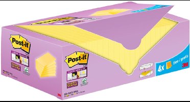 Memoblok 3M Post-it 655-SSCY Super Sticky 76x127mm geel voordeelpak