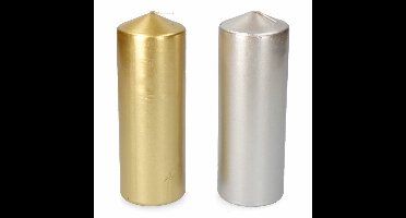 Kaars Gouden Zilverkleurig Ø 7 x 20 cm 1 Stuks