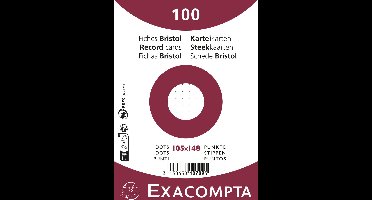 Exacompta 20x Pak 100 steekkaarten onder film - bristol karton dots niet geperforeerd - 105x148mm - Wit - 10709E