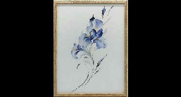 Canvasschilderij Voor Muur De Subletiteit Van Blauwe Iris 70X100 Cm