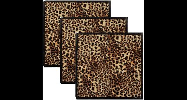 PartyXplosion Carnaval verkleed panter zakdoek - bandana/sjaaltje - 3x53cm - katoen - foute/panter party