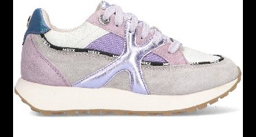 MEXX Kids XX825203-571 Meisjes Lage Sneakers - Paars/Wit/Grijs - Leer - Veters