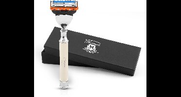 Haryali London 5 Edge Scheermes voor Mannen - Smart Grip 5 Blade Damesscheermes & Herenscheermes - Lichaams- en Gezichtsscheermes - Herbruikbaar Scheermes - Ivoor