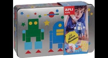 Apli Kids stickerspel robots metalen doos