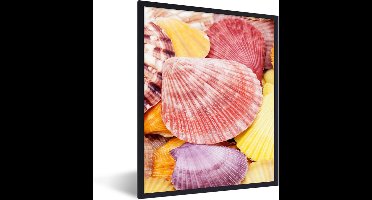 PosterMonkey - Poster - Fotolijst - Kamer decoratie - Schelpen - Poster in lijst - Poster met frame - Muurdecoratie - Geel - Zeester - 60x80 cm - Kader - Posterlijst - Foto in lijst