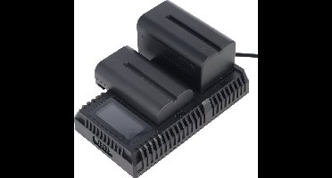 2-weg snellader geschikt voor de batterij Sony NP-FM500H, NP-F730, NP-F750, NP-F770, NP-F970, NP-F550 en identiek