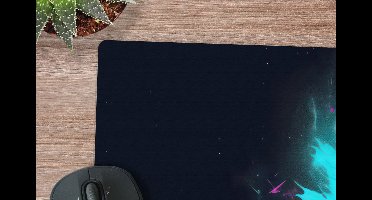 Muismat XXL 90x60 cm - Bureau onderlegger - Bureau mat Astronaut - Neon - Gaming - Ruimte - Bureaumat - Gaming mousepad xl - Bureaulegger groot - Computer deskmat - Geschikt voor Gaming Muis en Gaming PC set-up