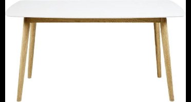 FYN Nico - Eettafel - 150 x 80 cm - Wit/Eiken
