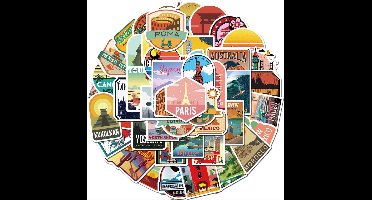 New Age Devi - Stickers voor Vakantie Reizen en Landen Outdoors - 50 stickers voor laptop auto busje journal muur en meer