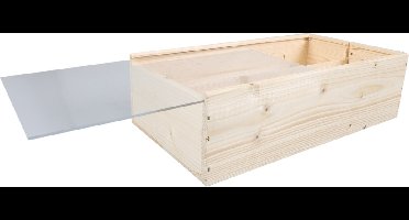 Wijnkist | hout | 2 flessen | plexiglas deksel | 340x176x85mm | 5 stuks