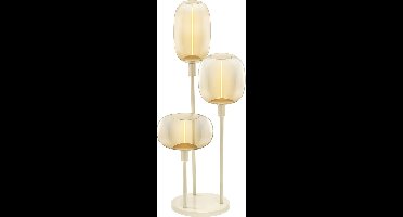 LEDVANCE DECOR STICK FLOOR grondlamp, 3 x E27, beige, edelstaal, individuele verlichtingsscenario's, ideaal voor woonruimtes, schakelaar met voetbediening, modern ontwerp, E27-lampvoet, decoratief