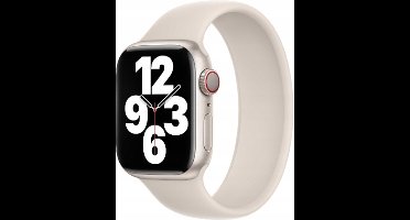 Apple Siliconen solobandje voor de Apple Watch | 44/45/46/49 mm - Maat 9 - Starlight