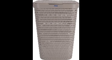Rotho Country - Wasmand met deksel - 55 l Kunststof - Cappuccino