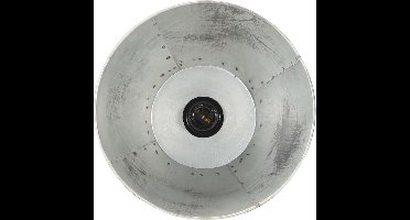 Vloerlamp E27 massief mangohout zilverkleurig