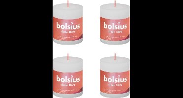 Bolsius Stompkaarsen Shine 4 st rustiek 80x68 mm wolkenwit