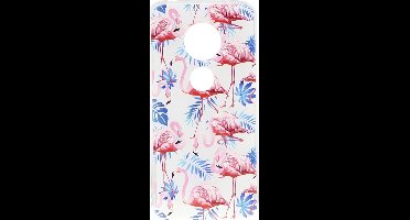 Shop4 - Motorola Moto G7 Play Hoesje - Zachte Back Case Flamingo's Transparant