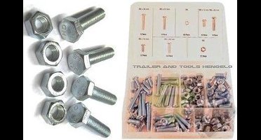 bout en moer assortiment - 125 delig - verschillende maten