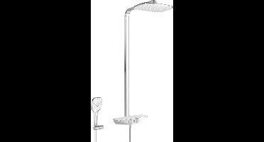 Hansa Emotion Wellfit douchethermostaat m/douchesysteem wit-chroom