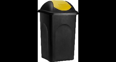 Deuba Prullenbak - Klapdeksel 60L 68x41x41cm Kunststof – Geel