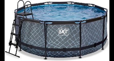 EXIT Stone Frame Zwembad ø360 - Opzetzwembad - met Filterpomp - Rond - Grijs