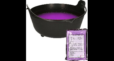 Halloween heksenketel/kookpot met heksensoep - 28 cm - incl. kleurpoeder paars