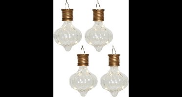 Lumineo solar hanglamp LED - 4x - Marrakech - kunststof - D8 x H12 cm