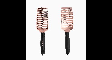 Max Pro Detangler Haarborstel Rose goud - Antiklit - Haar borstel - Jongens en meisjes - Comb - Brostel - Rose goud - Zwijnenhaar borstel