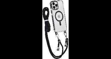 TUNIQ telefoonhoesje voor Apple iPhone 13 Pro Max - MagSafe backcover met koord - Zwart