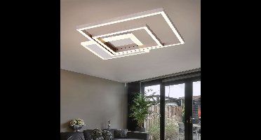 LED plafondlamp hoekig design licht metalen modern, 30W 1820Lm warm wit, LxBxH 37x37x5,5 cm