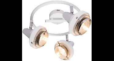 Plafondlamp Woonkamerlamp Eettafellamp chroom verstelbaar, metaal chroom wit, stopcontacten 3x E14, DxH 25x17,5 cm
