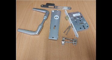 Dag & nacht slot, wit, met sleutel compleet