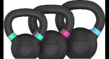 Tunturi Platinum Cast Iron Kettlebell - 6-10kg set - Incl. gratis fitness app